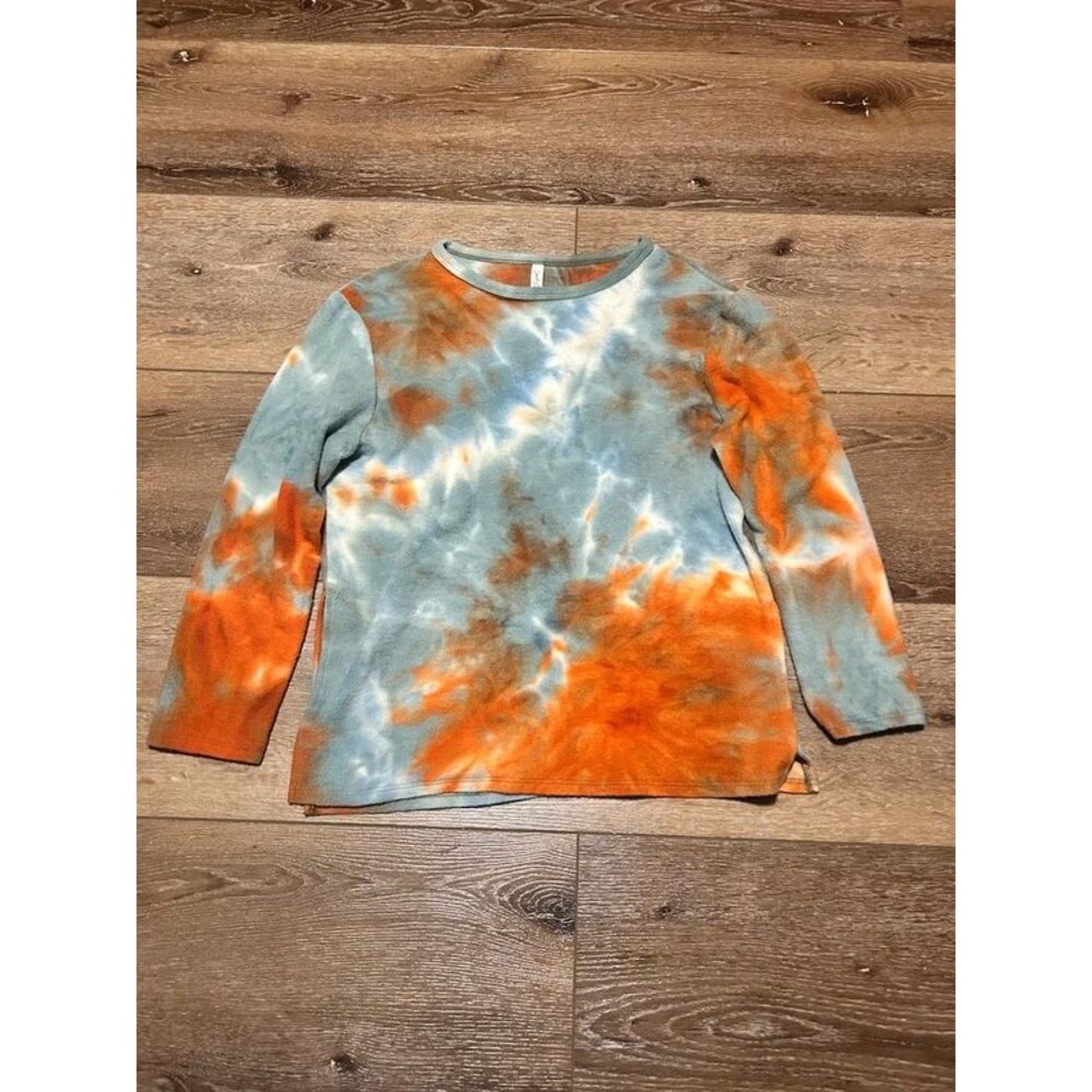Good Girl Tie-Dye Long Sleeve Knit Top – Blue / Orange / Rust – Size XL (14-16)